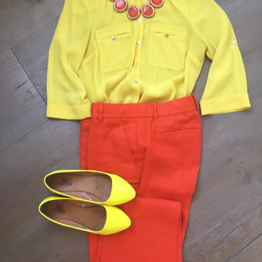 JCrew Orange Linen Pants